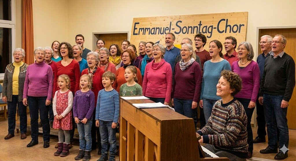 Der Emmanuel-Sonntag-Chor mit Kindern und Erwachsenen